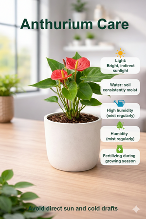 Anthurium (Red) Plant — Lusherra Indoor Flowering Collection