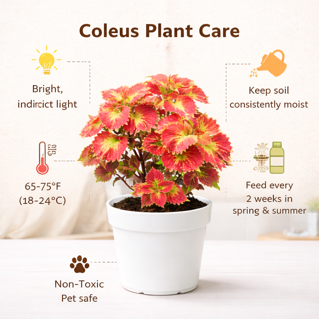 Coleus Plant (Colorful Foliage) – Live Ornamental Plant