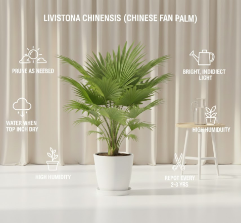 Table Umbrella Palm Plant – Elegant Indoor Greenery