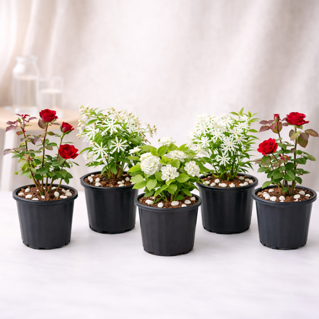 Set of 5 Flowering Plants (Mixed Variety)