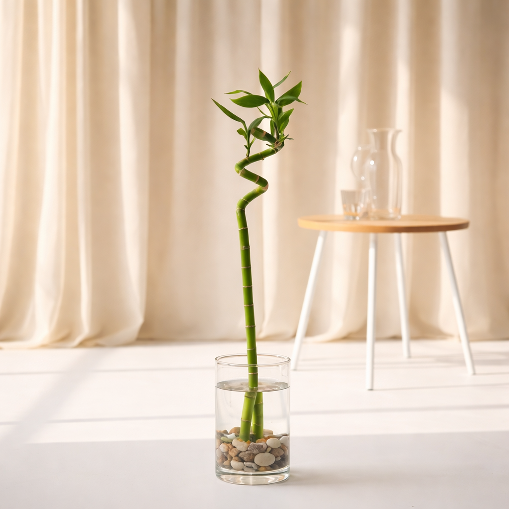 Spiral Lucky Bamboo Stick Plant (60 cm) – Indoor Water Plant for Home & Gifting | Lusherra