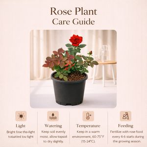 Red Rose Plant (Rosa) – Outdoor Flowering Plant for Balcony, Terrace & Home Gardens in India